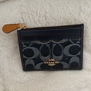Coach Denim Signature Card Case